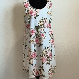 Motherhood Pale Mint Dress Label with Pink and Orange Floral Print